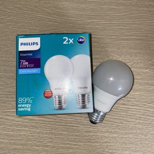 combo set 2 bong den led bulb tron philips essential ledbulb 7w e27 6500k 230v 2ct 6 apr a60 03