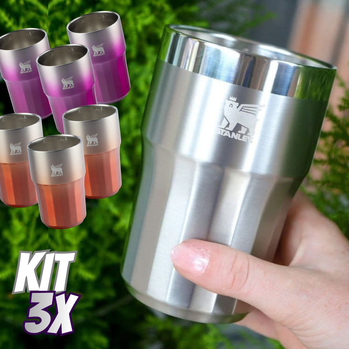 Kit 3 Copos Beer Tumbler Happy Hour Tigerlily Haze | 384ml
