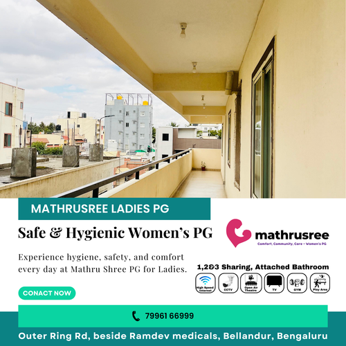 At Mathru Shree PG for Ladies, safety and hygiene are top priorities.