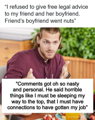 woman refuse friends free legal advice.jpg