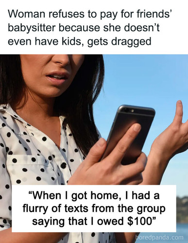 woman refuses pay friends kids babysitter dinner.jpg