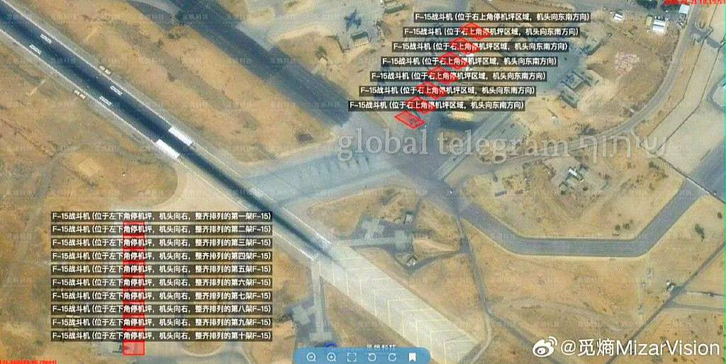 تؤكد صور الأقمار الصناعية أن ما لا يقل عن 17 طائرة F-15 أمريكية متمركزة حاليًا في قاعدة جوية في الأردن....