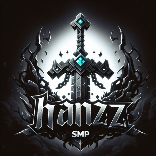 Buatkan aku logo Server Minecraft Bertema Kegelapan Ada Sword Bernama Hanz Smp 64×64.jpg