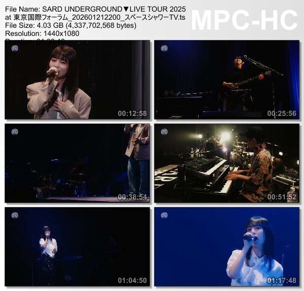 [TV-Variety] SARD UNDERGROUND – LIVE TOUR 2025 at 東京国際フォーラム (スペースシャワーTV 2026.01.21)