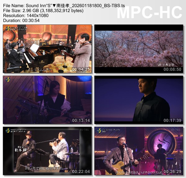 [TV-Variety] 南佳孝 – サウンド・イン”S” (BS-TBS 2026.01.18)