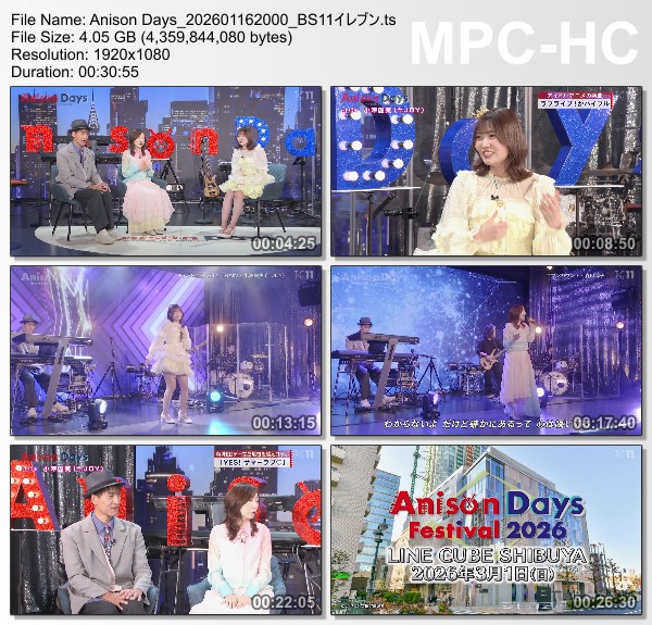 [TV-Variety] Anison Days – 2026.01.16 – #434 Aimi Ozawa (≒JOY)