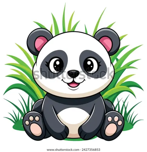 vector cute baby panda cartoon 600w 2427356853.webp