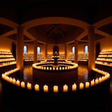 peaceful temple with candles