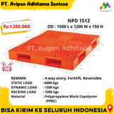 Pallet Plastik Beban Berat Gudang Type NPD 1512