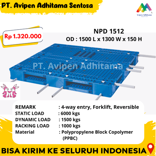 Pallet Plastik Ukuran Besar Industri Type NPD 1513.png
