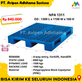 Pallet Plastik 4 Way Entry Gudang Type NPA 1311