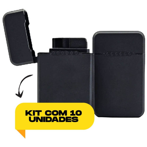 Isqueiro Maçarico FIre Chama Simples Preto Fosco FS607 Kit 10 Unidades 5391 (5).jpg