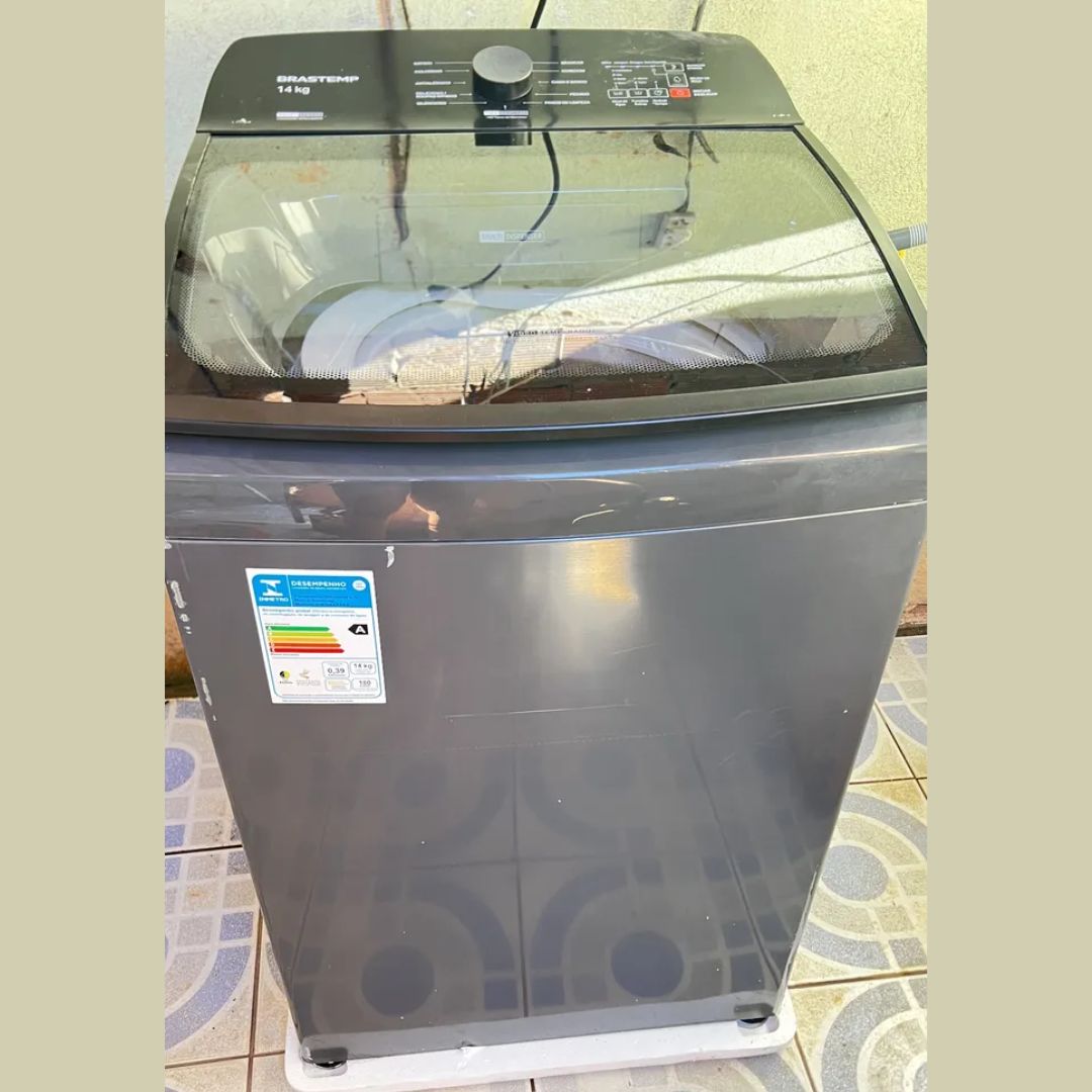 Máquina De Lavar Brastemp 14kg Cinza Smart Sensor- Bwj14a9