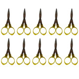 Tesoura de Metal Dobravél Dourado Kit C10 Unidades 5095 (3)