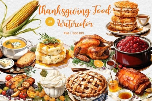 Thanksgiving Food Watercolor Sublimation 82225297.jpg