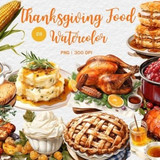Thanksgiving Food Watercolor Sublimation 82225297