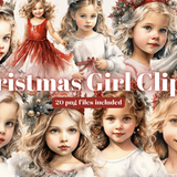 Christmas Princess Girl Clipart Bundle 72712374