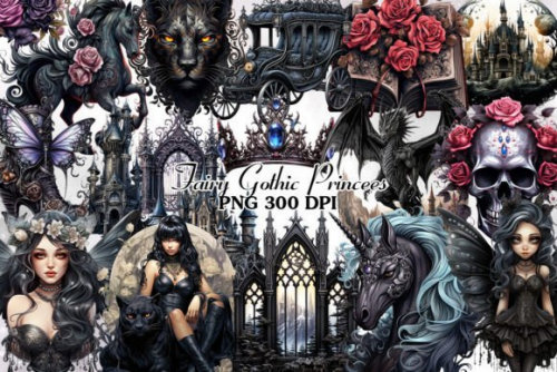 Fairy Gothic Princess Clipart Bundle 73236727.jpg