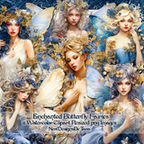 EnchantedButterflyFairyWatercolorClipart NeriDesignsByTara