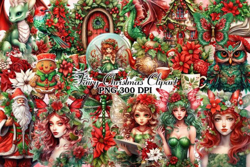 Fairy Christmas Sublimation Clipart Graphics 74952069.jpg