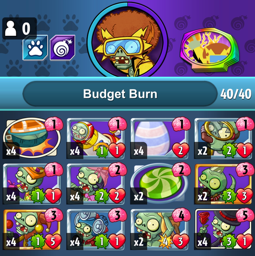 Aggro
Spark cost: 2,800 (low budget)
Apply constant pressure to face while Unlife of the Party grows. Gizzard can unblock multiple lanes, while Surfer and Flamenco help end matches