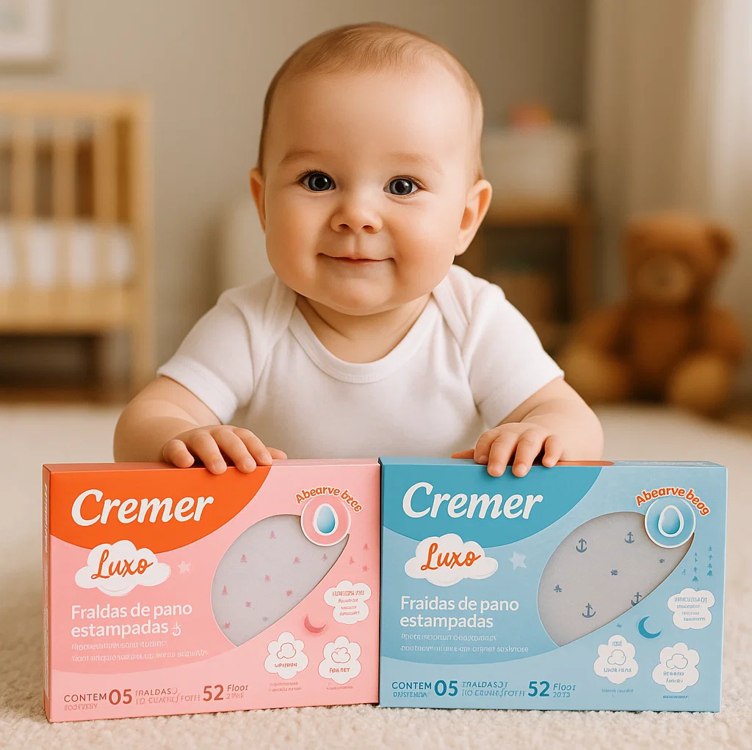 Cremer Fralda Luxo Estampa Feminina Pc Com 5 Unidades