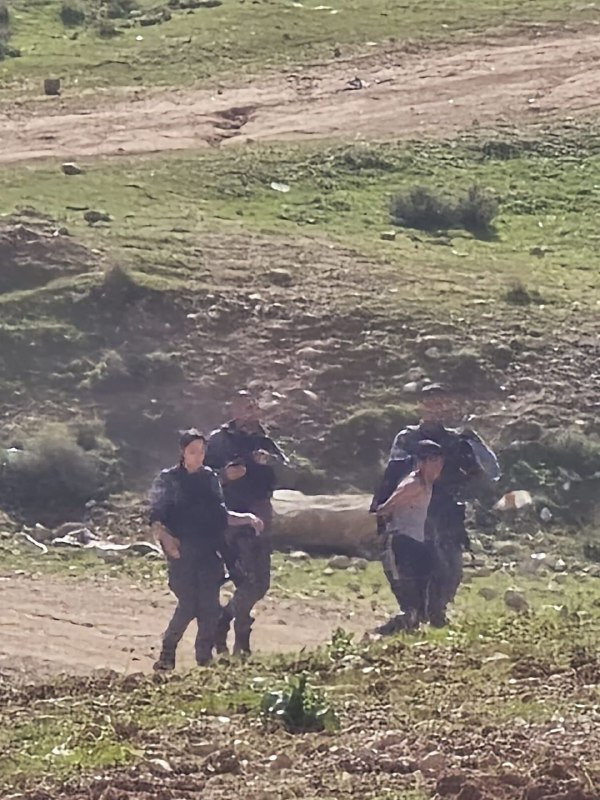 قوات الاحتلال تعتقل طفلاً (14 عامًا) من تجمع جبل البابا البدوي، عقب إطلاق النار على رعاة الأغنام وإصابة أحدهم بجروح في وادي الحوض المحاذي للتجمع شرق ا...