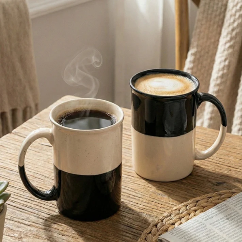 Black Carrot Ceramic Coffee Mugs, Tall Mug Set of 2, Black & White, 300ml.png