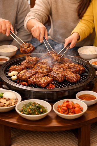 굽는고기만 보이는 명절파티.png