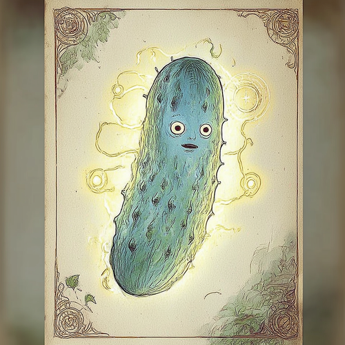THVNDR httpss.mj.runB5gGXCMZ bY a drawing of a blue pickle with 46632f09 0b03 4ab0 9c2b 1c5aec679d0a.png
