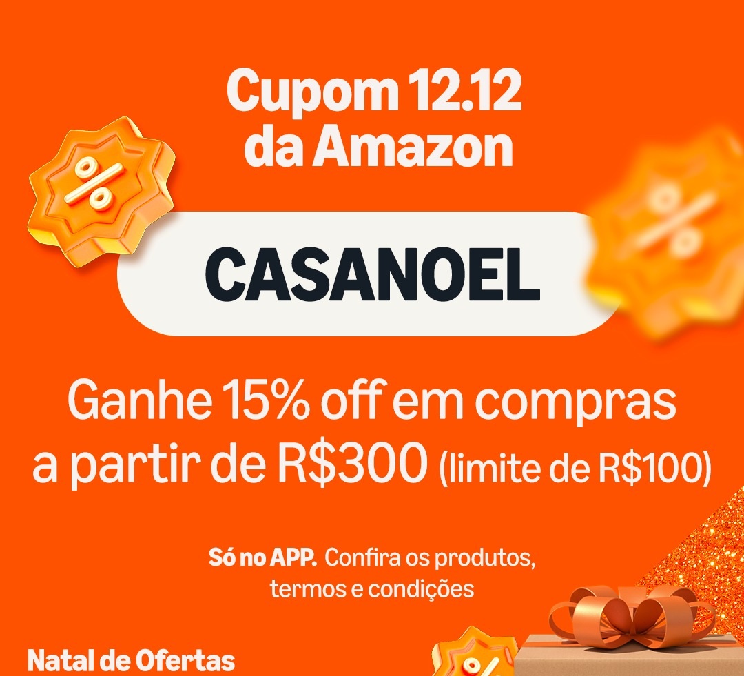 Cupom 15% OFF em Casa em compras acima de R$300 (limite de R$100) no APP Amazon