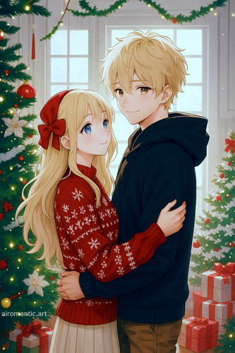 20251211 1448 Anime Couple Christmas remix 01kc6b57xhfe2bhh7eppp1p2f3.jpg
