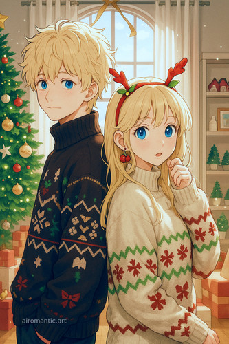 20251211 1458 Festive Anime Couple remix 01kc6bnmmkem1szcs641hk2tpz.jpg