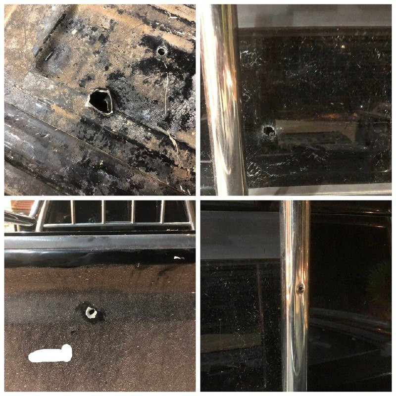 آثار رصاص المستوطنين الذي استهدف مركبة فلسطينية في خربة ابزيق، شمال شرق طوباس، ولم يبلغ عن وقوع إصابات، عصر اليوم....