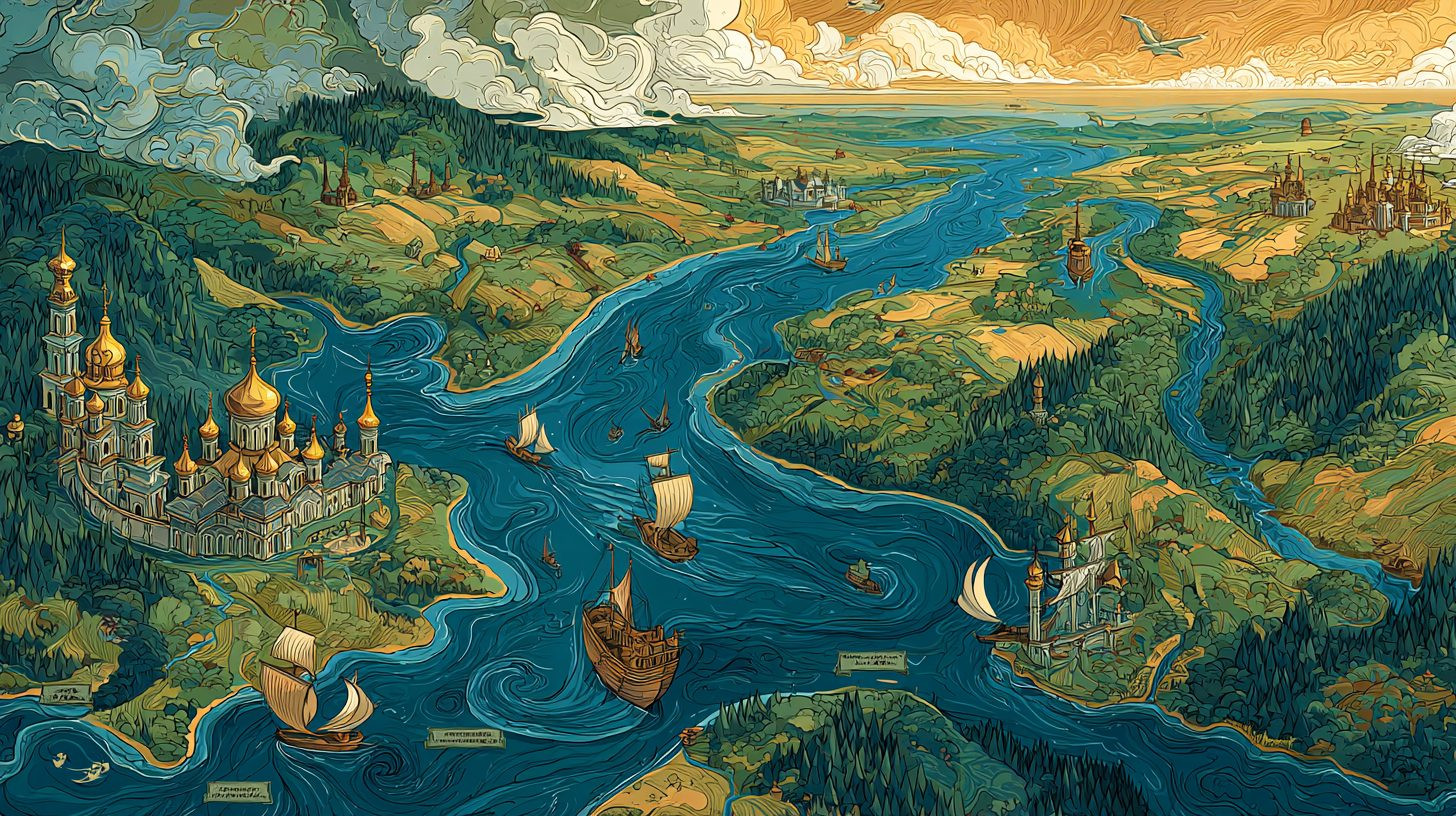 Иллюстрация маршрута от Черного моря до Невы