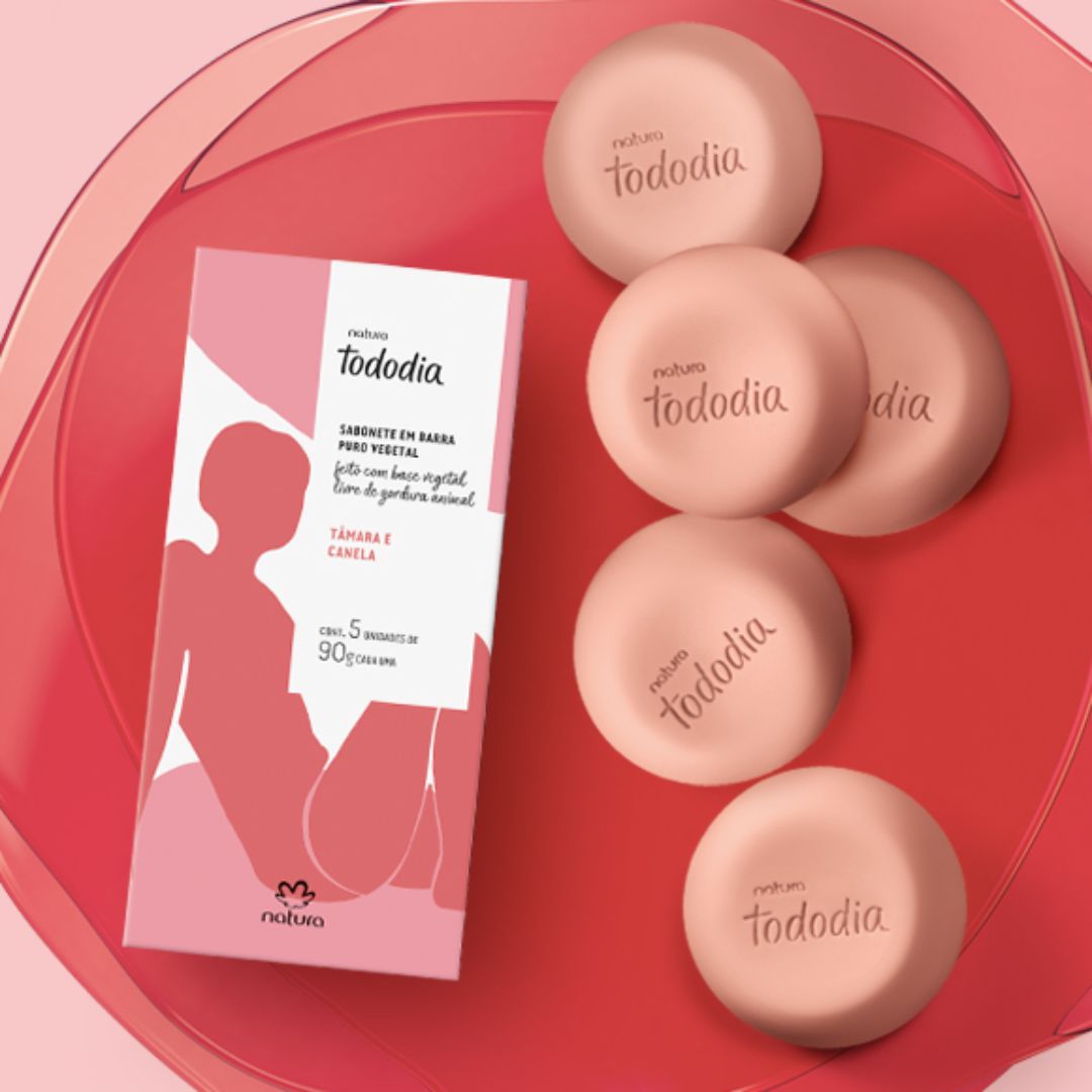 Sabonete Natura Tododia tâmara e canela 5 unidades de 90g