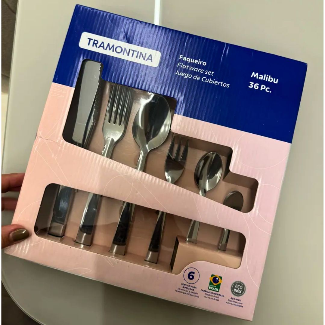 Faqueiro Malibu 36 Peças Em Aço Inox Tramontina