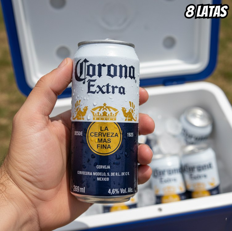 Cerveja Corona Extra Lata 269ml – Pack com 8 unidades