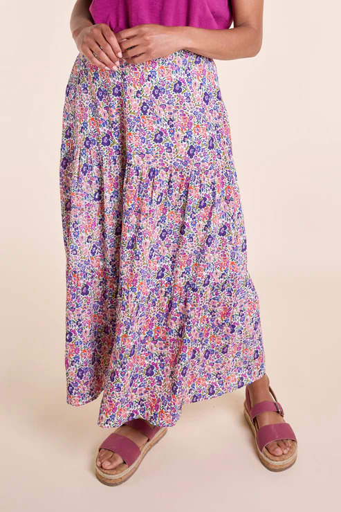 Stylish Cotton Purple Tiered Skirt for Everyday Wear.jpg