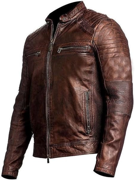 mens brown leather quilted jacket 2.jpg
