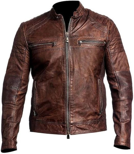 mens brown leather quilted jacket 1.jpg