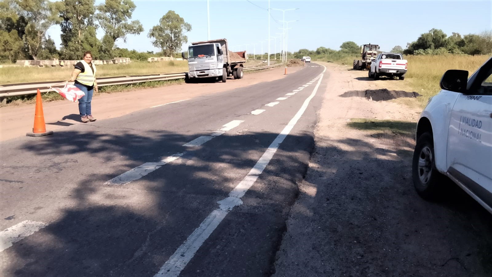 Vialidad Nacional realizas tareas en la Circunvalación Oeste