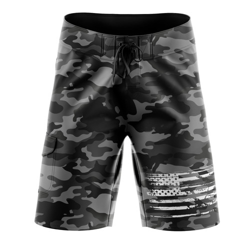 3 Board Shorts Front White Flag black camo.jpg