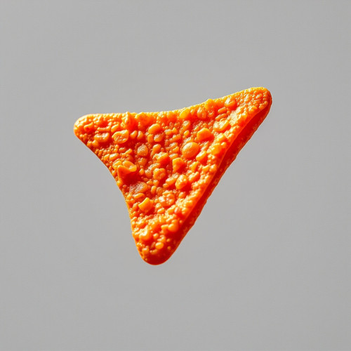 A close up photograph of a single Doritos tortilla chip ultra crispy with a golden brown slightly un.jpg