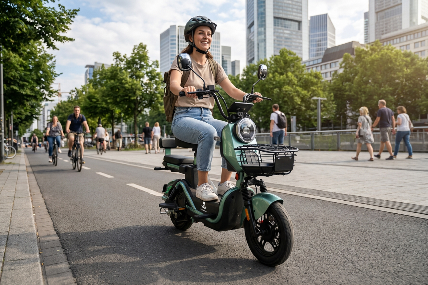 A view of the V-Cruiser's handlebars and controls.