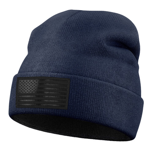 2 Beanie Side Navy Brown Leather Flag Patch (1).jpg