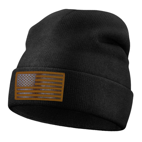 2 Beanie Side Black Brown Leather Flag Patch (1).jpg