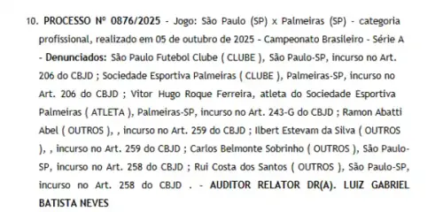STJD adia julgamento de Vitor Roque por post homofóbico, e tensão aumenta após clássico paulista