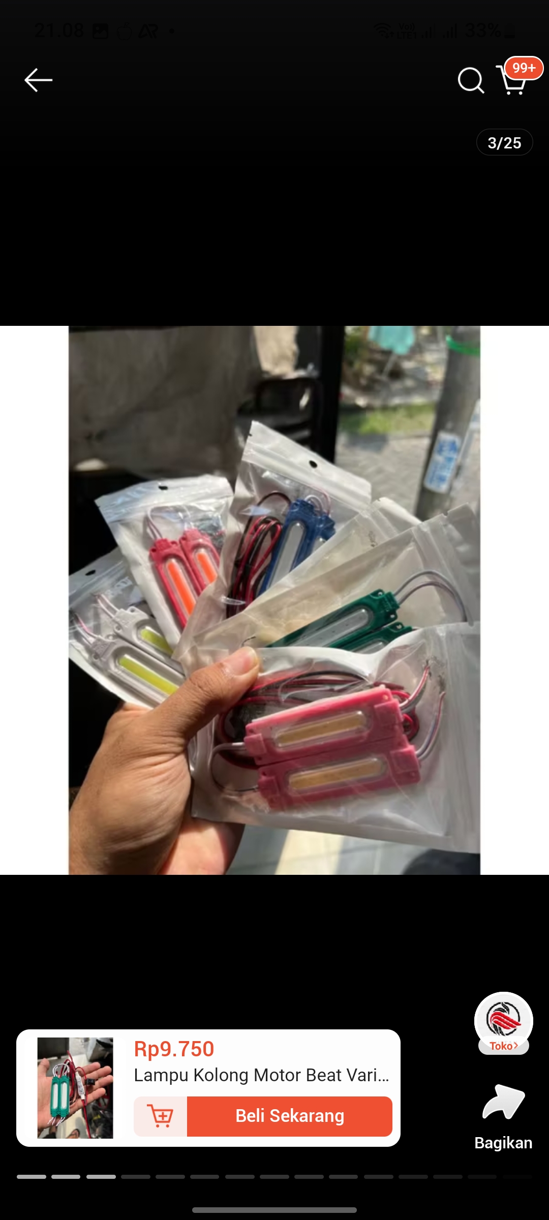 Lampu Kolong Motor LED COB