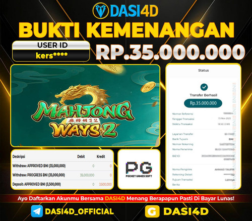 BUKTI KEMENANGAN 15 NOVEMBER  2025 DI MAHJONG WAYS 2  RP.35.000.000